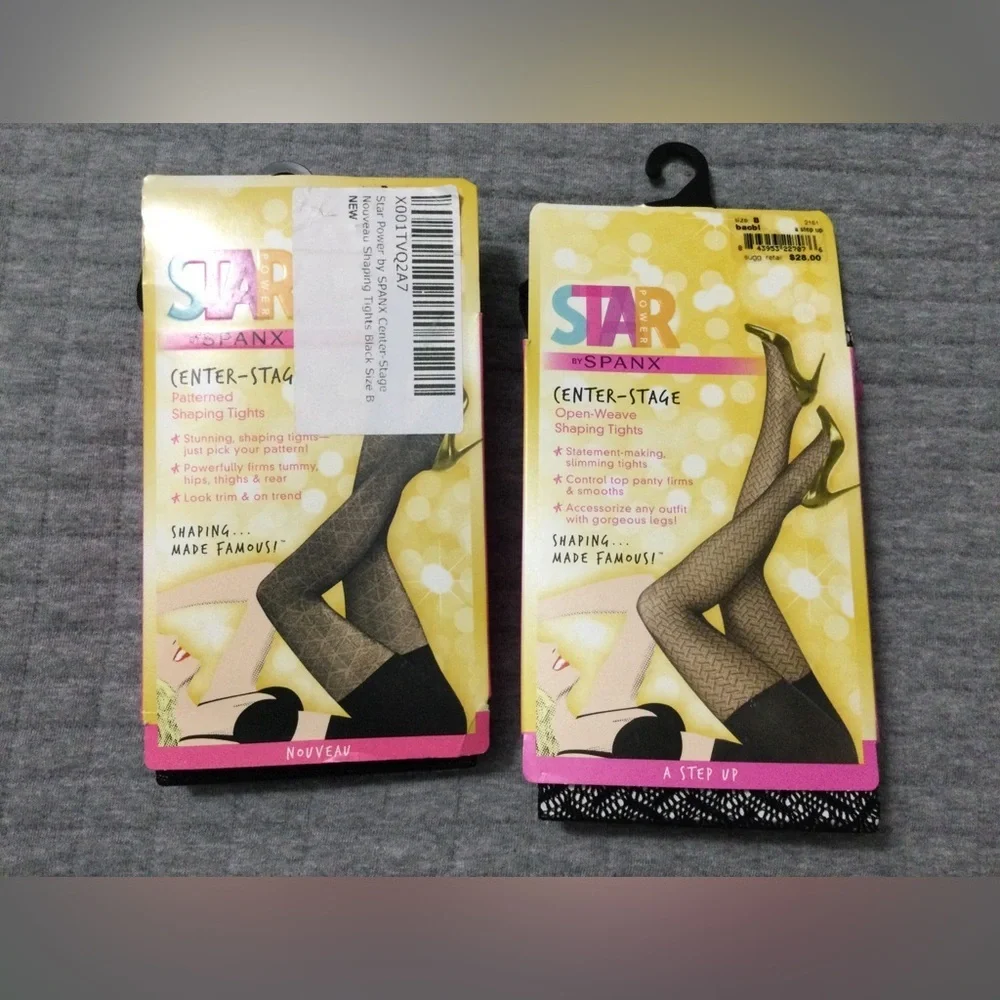 Lot of 2 Star Power by Spanx Center-Stage Shaping Tights Size B